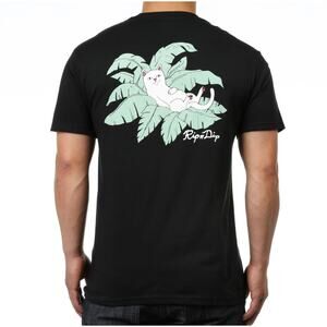 RipnDip Nermal Cat Leaf Pocket Tee Mens Small Black Short Sleeve Crew Neck Shirt